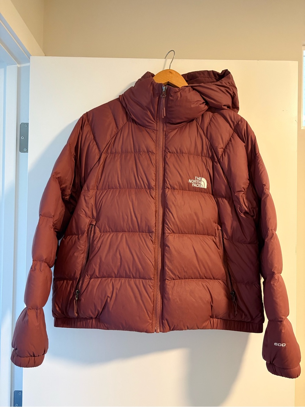 The North Face Women's Burgundy Hooded Puffer Jacket
